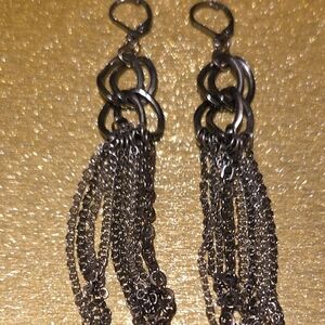 Vera Wang Silver Chain Dangle Earrings